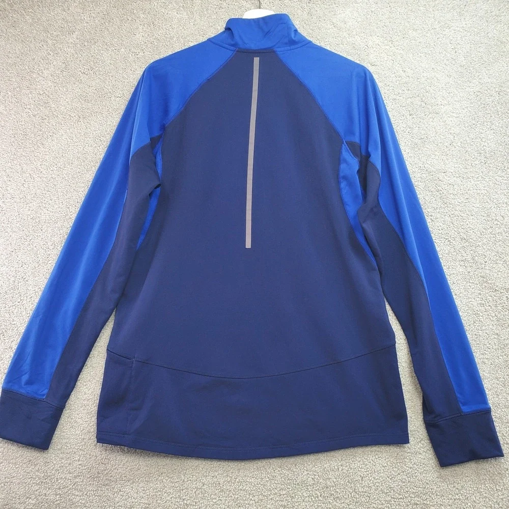 Brooks Run Happy Drilayer Technology Top Mens Medium Blue‎ Mock Neck Athleisure